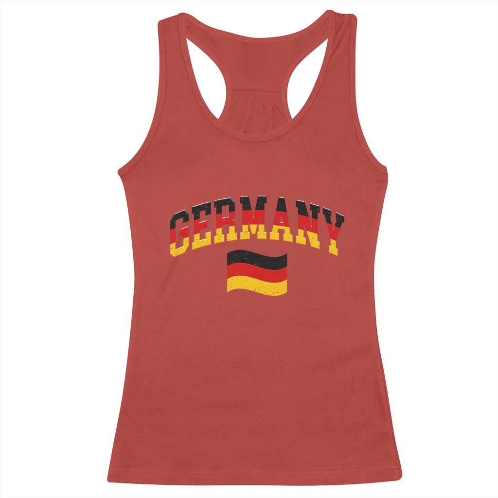 Vintage Germany Flag Racerback Tank Top Black Red Gold German Heritage Gift TS12 Red Print Your Wear