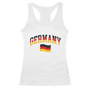 Vintage Germany Flag Racerback Tank Top Black Red Gold German Heritage Gift TS12 White Print Your Wear