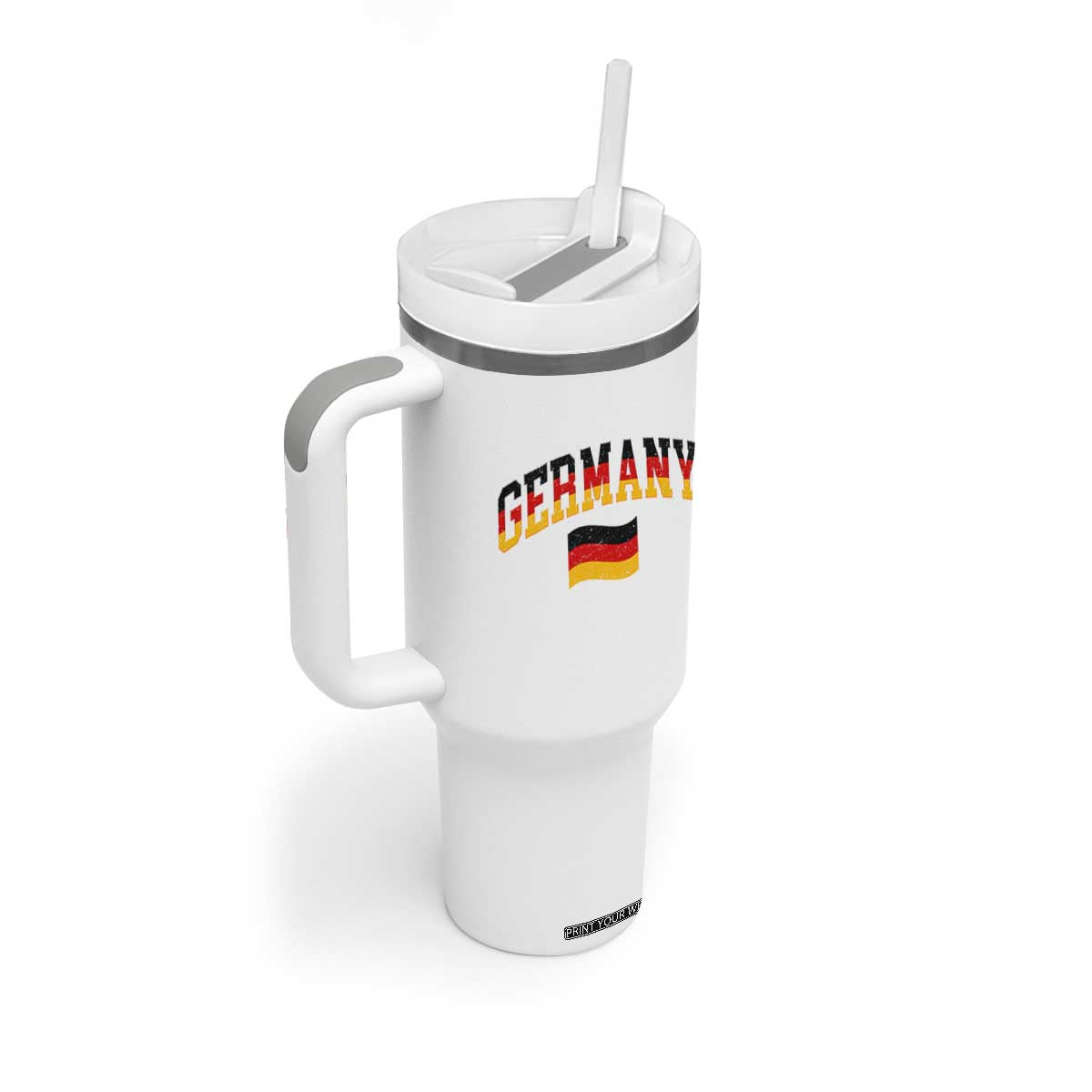 Vintage Germany Flag Tumbler With Handle Black Red Gold German Heritage Gift TS12 Print Your Wear