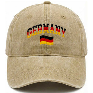 Vintage Germany Flag Washed Cotton Baseball Cap Black Red Gold German Heritage Gift TS12 Print Your Wear