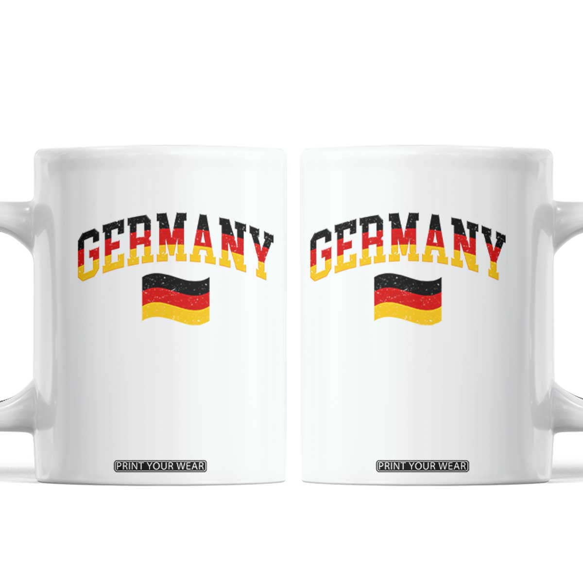 Vintage Germany Flag Coffee Mug Black Red Gold German Heritage Gift TS12 White Print Your Wear