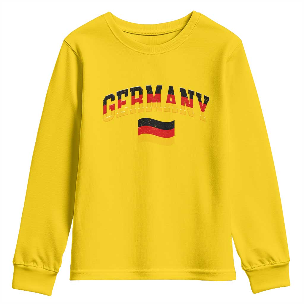 Vintage Germany Flag Youth Sweatshirt Black Red Gold German Heritage Gift TS12 Daisy Print Your Wear