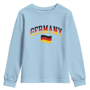 Vintage Germany Flag Youth Sweatshirt Black Red Gold German Heritage Gift TS12 Light Blue Print Your Wear
