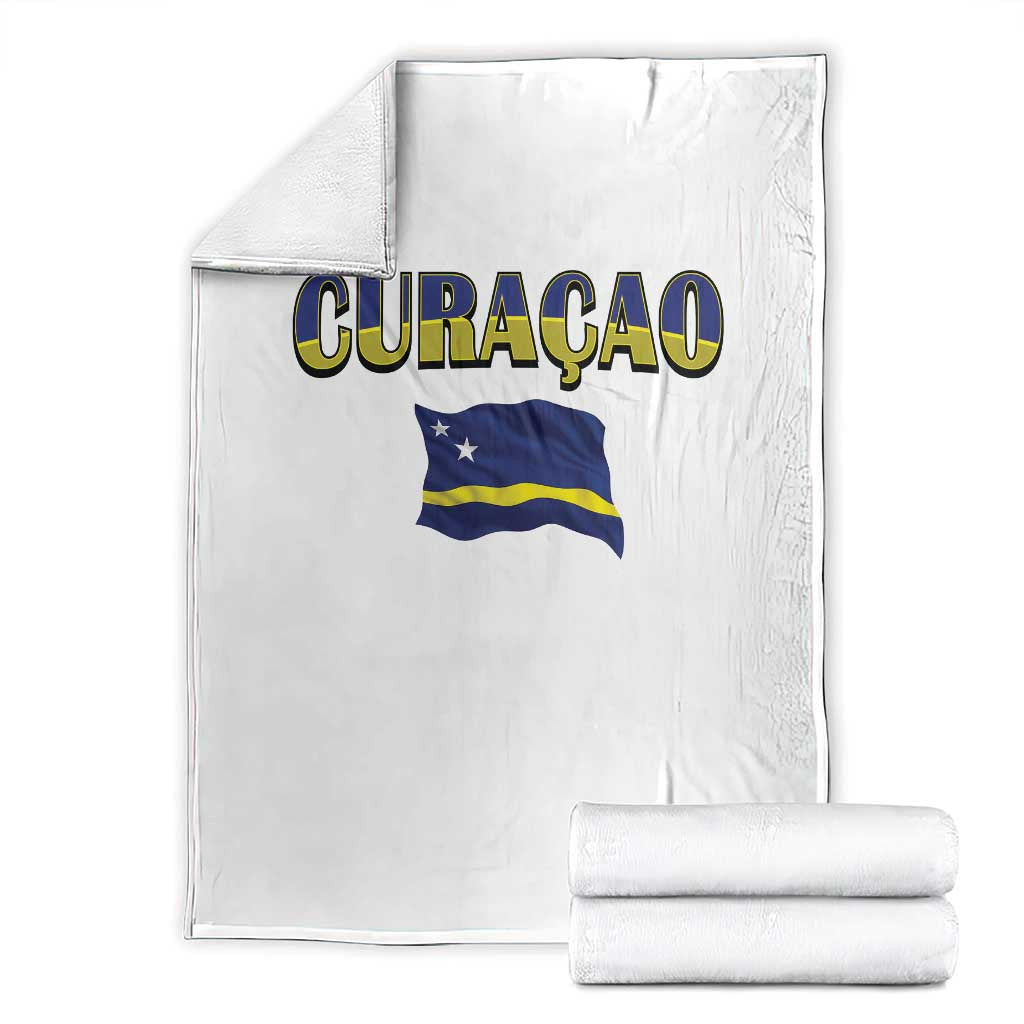 Vintage Curacao Flag Throw Blanket Dutch Caribbean Heritage Gift TS12 White Print Your Wear