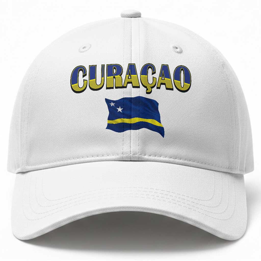 Vintage Curacao Flag Baseball Cap Dutch Caribbean Heritage Gift TS12 Print Your Wear