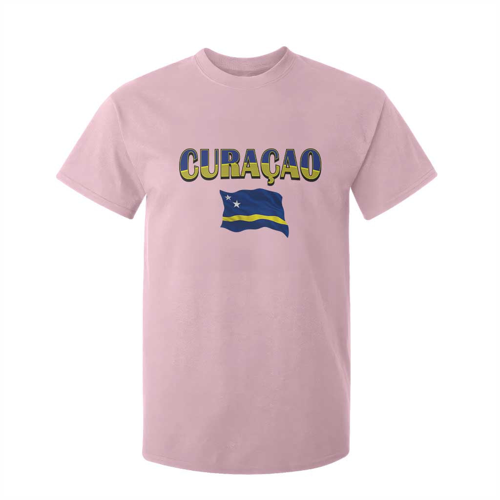 Vintage Curacao Flag T Shirt For Kid Dutch Caribbean Heritage Gift TS12 Light Pink Print Your Wear