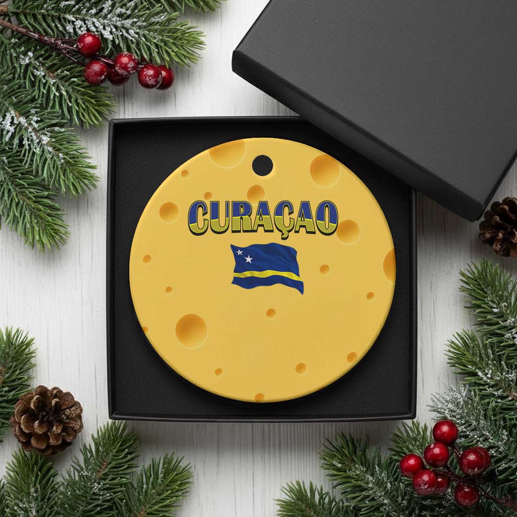 Vintage Curacao Flag Ceramic Ornament Dutch Caribbean Heritage Gift TS12 1pc Yellow Cheese Print Your Wear