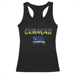 Vintage Curacao Flag Racerback Tank Top Dutch Caribbean Heritage Gift TS12 Black Print Your Wear