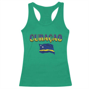 Vintage Curacao Flag Racerback Tank Top Dutch Caribbean Heritage Gift TS12 Irish Green Print Your Wear
