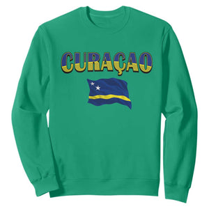 Vintage Curacao Flag Sweatshirt Dutch Caribbean Heritage Gift TS12 Irish Green Print Your Wear