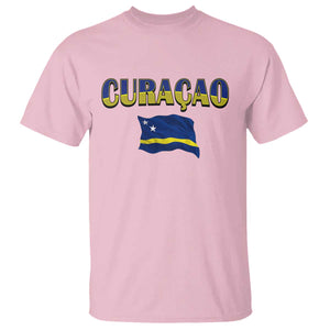 Vintage Curacao Flag T Shirt Dutch Caribbean Heritage Gift TS12 Light Pink Print Your Wear