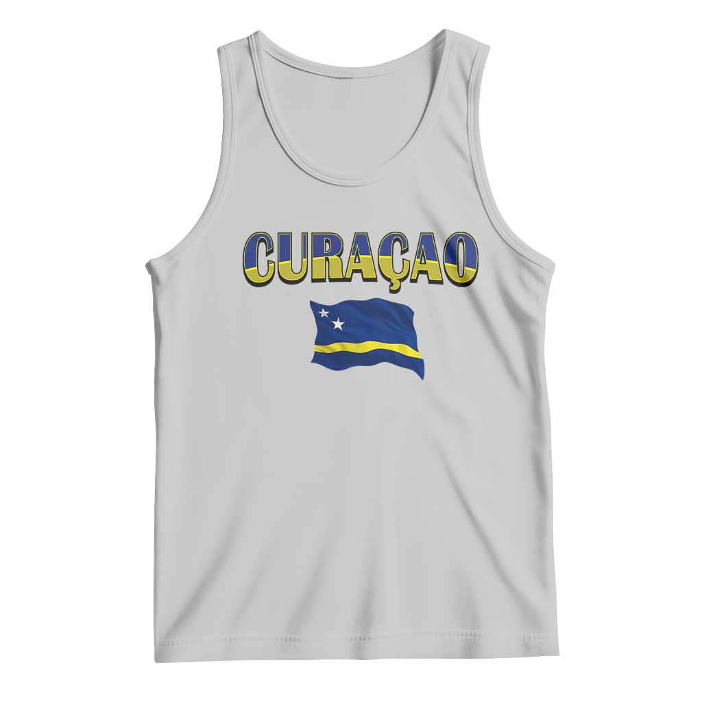 Vintage Curacao Flag Tank Top Dutch Caribbean Heritage Gift TS12 Ash Print Your Wear