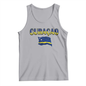 Vintage Curacao Flag Tank Top Dutch Caribbean Heritage Gift TS12 Athletic Heather Print Your Wear