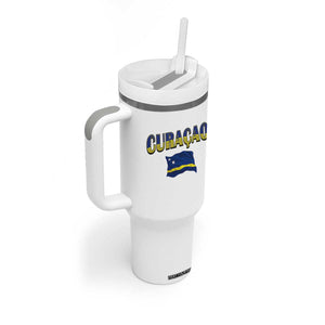 Vintage Curacao Flag Tumbler With Handle Dutch Caribbean Heritage Gift TS12 Print Your Wear