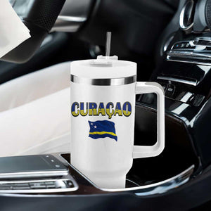 Vintage Curacao Flag Tumbler With Handle Dutch Caribbean Heritage Gift TS12 Print Your Wear