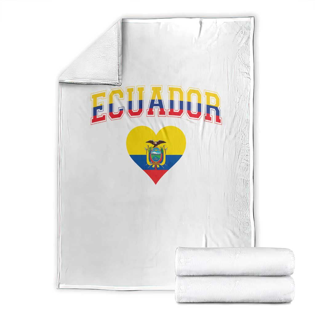 Vintage Ecuador Flag Heart Throw Blanket Proud Ecuadorian Heritage Gift TS12 White Print Your Wear