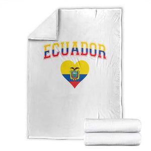 Vintage Ecuador Flag Heart Throw Blanket Proud Ecuadorian Heritage Gift TS12 White Print Your Wear