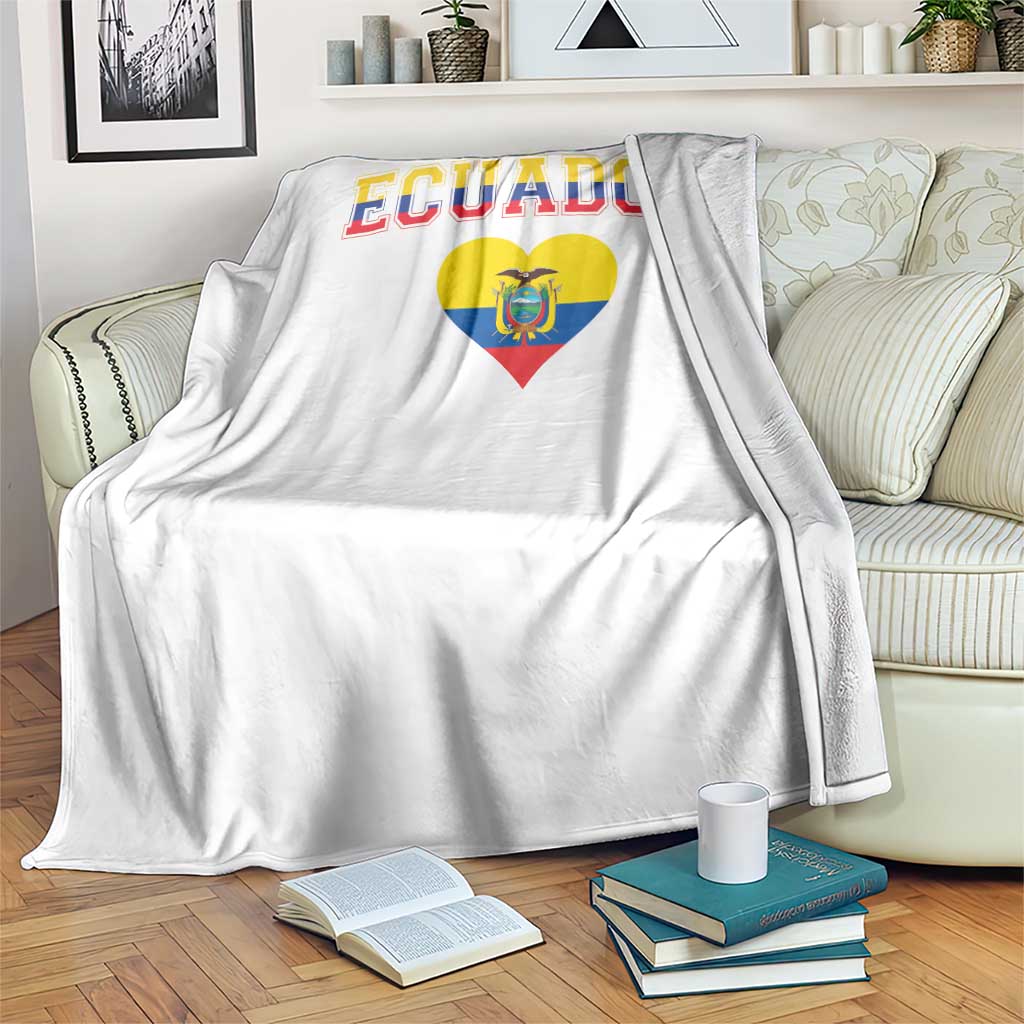 Vintage Ecuador Flag Heart Throw Blanket Proud Ecuadorian Heritage Gift TS12 Print Your Wear