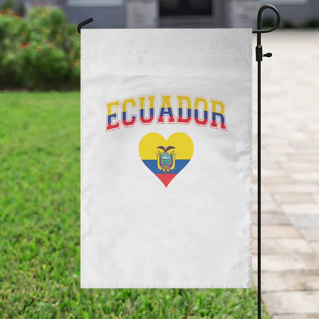Vintage Ecuador Flag Heart Garden Flag Proud Ecuadorian Heritage Gift TS12 Print Your Wear