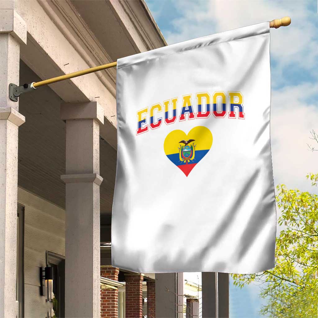 Vintage Ecuador Flag Heart Garden Flag Proud Ecuadorian Heritage Gift TS12 Print Your Wear