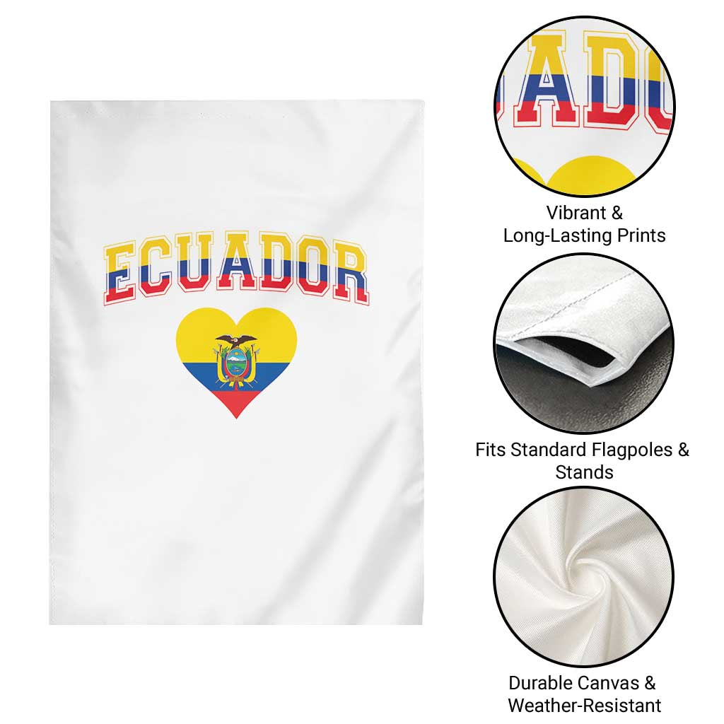 Vintage Ecuador Flag Heart Garden Flag Proud Ecuadorian Heritage Gift TS12 Print Your Wear