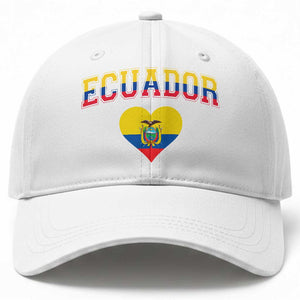 Vintage Ecuador Flag Heart Baseball Cap Proud Ecuadorian Heritage Gift TS12 Print Your Wear