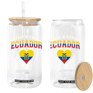 Vintage Ecuador Flag Heart Glass Can Proud Ecuadorian Heritage Gift TS12 Print Your Wear