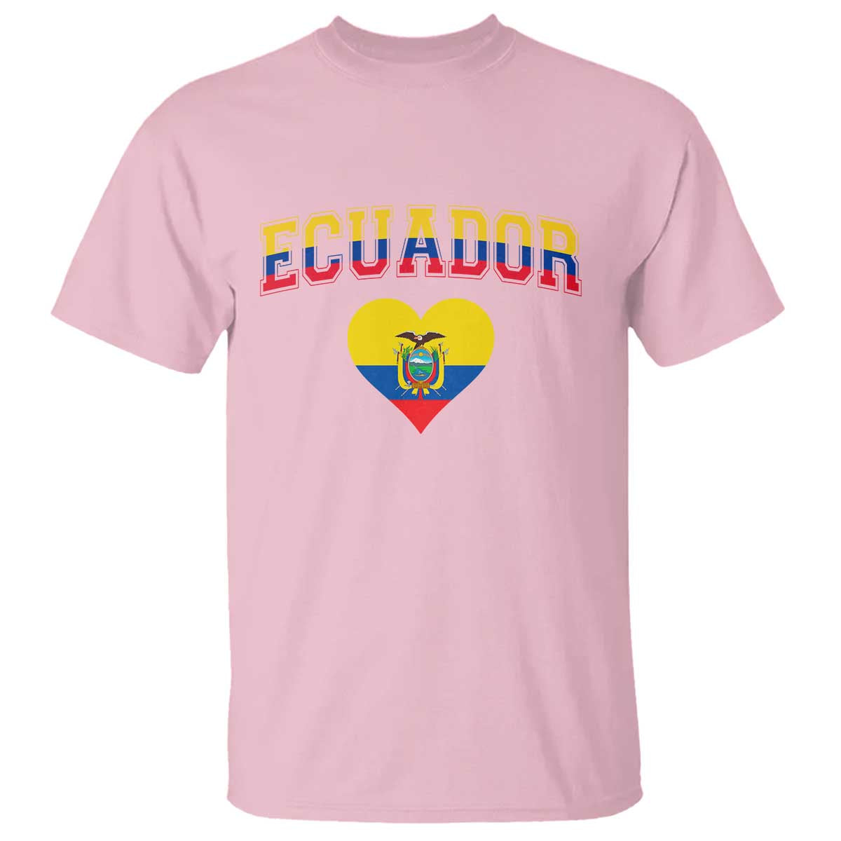 Vintage Ecuador Flag Heart T Shirt Proud Ecuadorian Heritage Gift TS12 Light Pink Print Your Wear