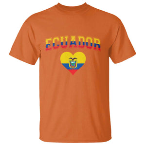 Vintage Ecuador Flag Heart T Shirt Proud Ecuadorian Heritage Gift TS12 Orange Print Your Wear