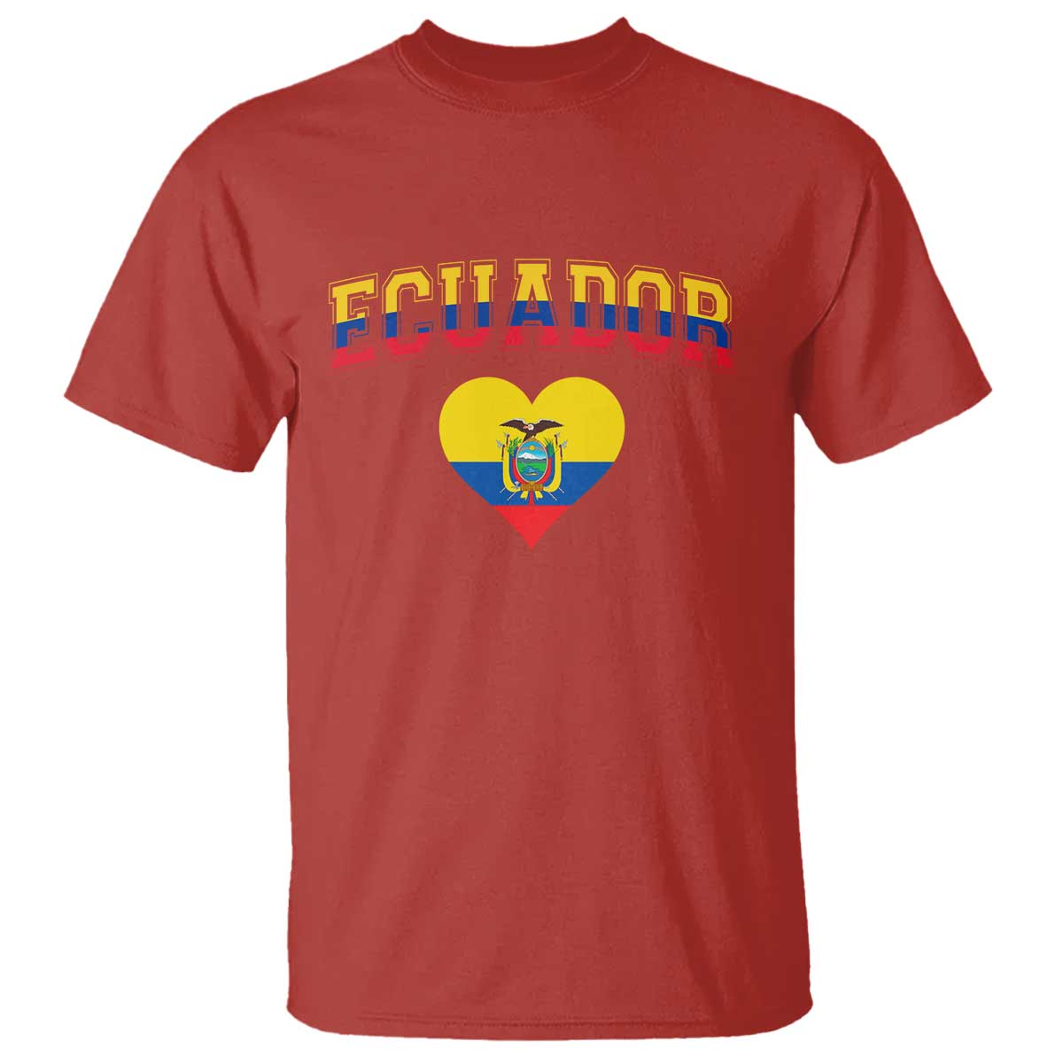 Vintage Ecuador Flag Heart T Shirt Proud Ecuadorian Heritage Gift TS12 Red Print Your Wear
