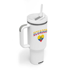 Vintage Ecuador Flag Heart Tumbler With Handle Proud Ecuadorian Heritage Gift TS12 Print Your Wear