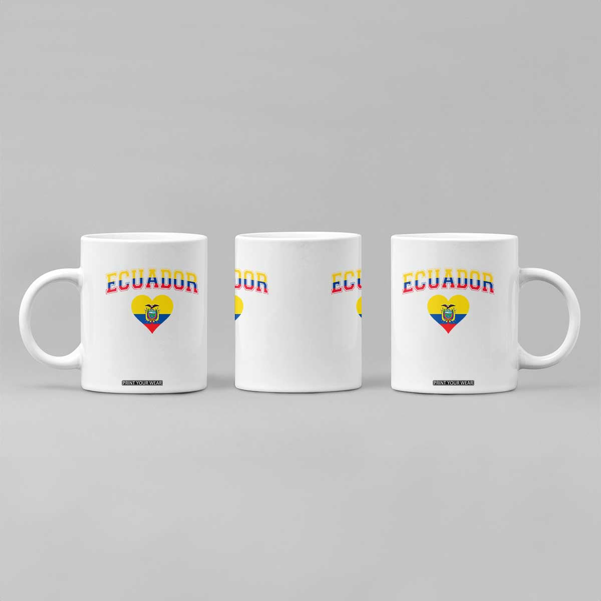 Vintage Ecuador Flag Heart Coffee Mug Proud Ecuadorian Heritage Gift TS12 Print Your Wear