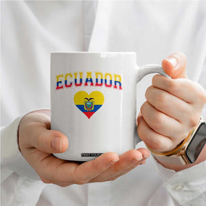 Vintage Ecuador Flag Heart Coffee Mug Proud Ecuadorian Heritage Gift TS12 Print Your Wear