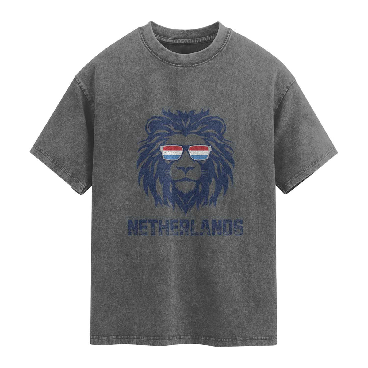Cool Dutch Lion With Sunglasses Washed Cotton T-Shirt Netherlands Pride Gift