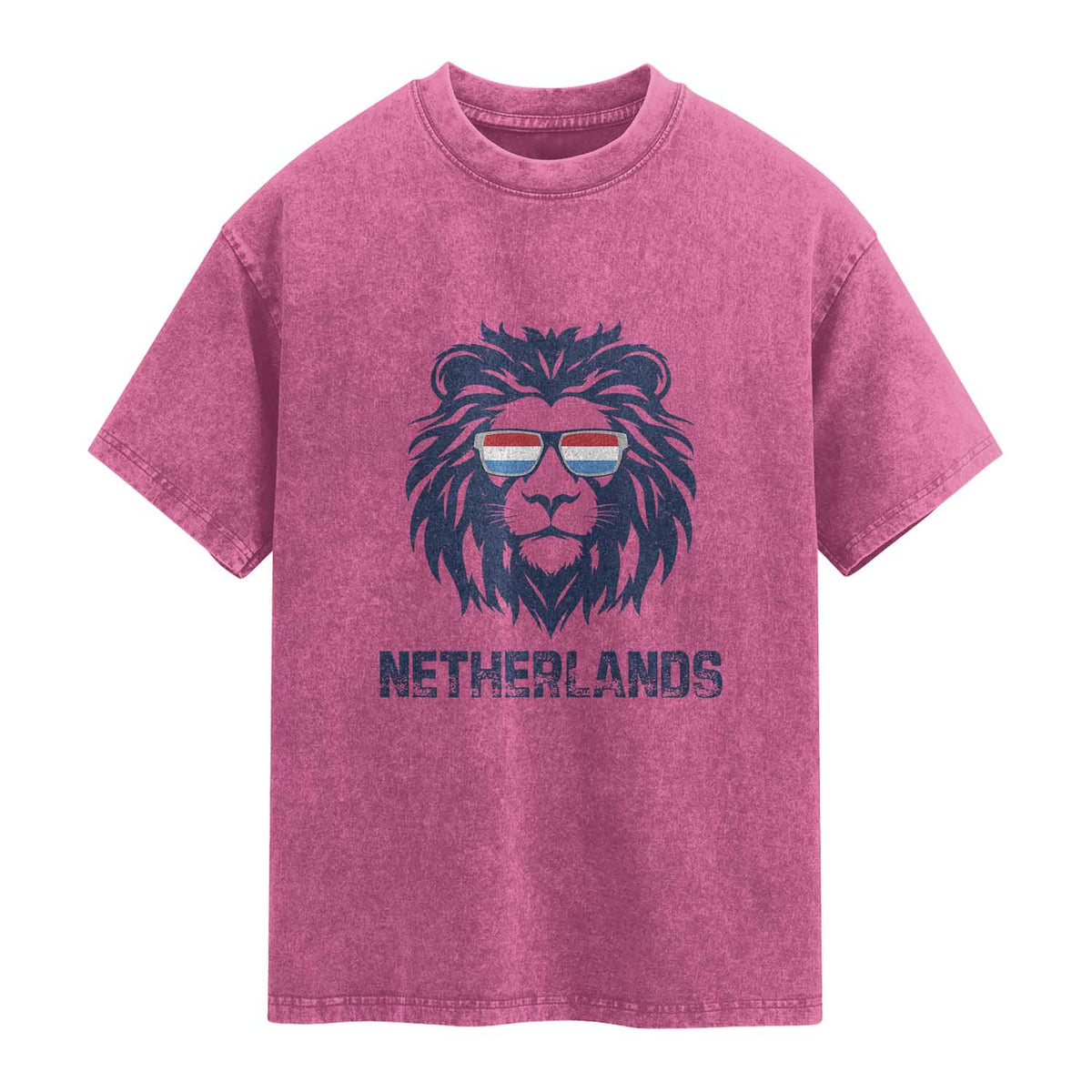 Cool Dutch Lion With Sunglasses Washed Cotton T-Shirt Netherlands Pride Gift