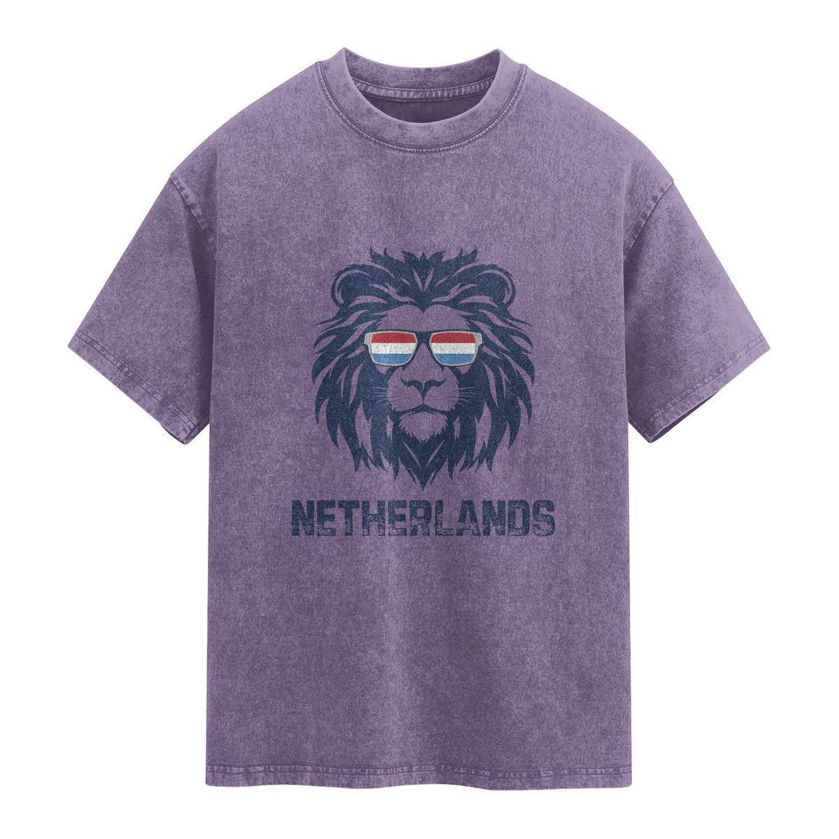Cool Dutch Lion With Sunglasses Washed Cotton T-Shirt Netherlands Pride Gift