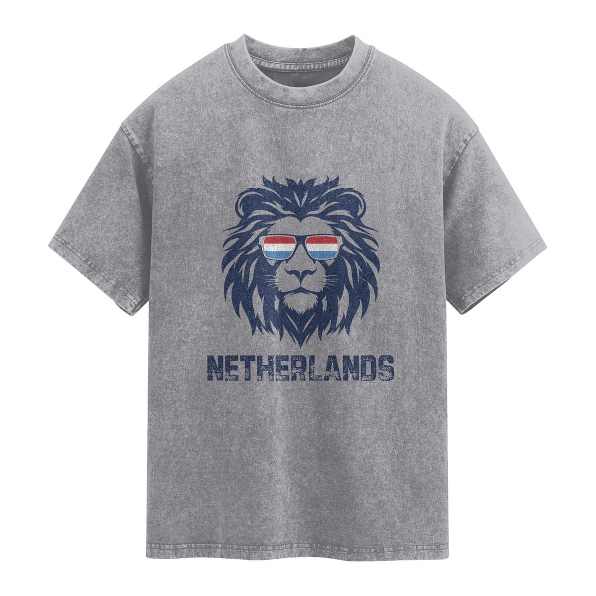 Cool Dutch Lion With Sunglasses Washed Cotton T-Shirt Netherlands Pride Gift