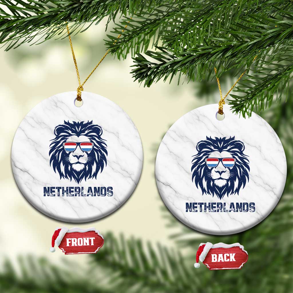 Cool Dutch Lion With Sunglasses Ceramic Ornament Netherlands Pride Gift TS12 1pc White Marble Print Your Wear