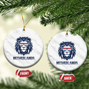 Cool Dutch Lion With Sunglasses Ceramic Ornament Netherlands Pride Gift TS12 1pc White Marble Print Your Wear