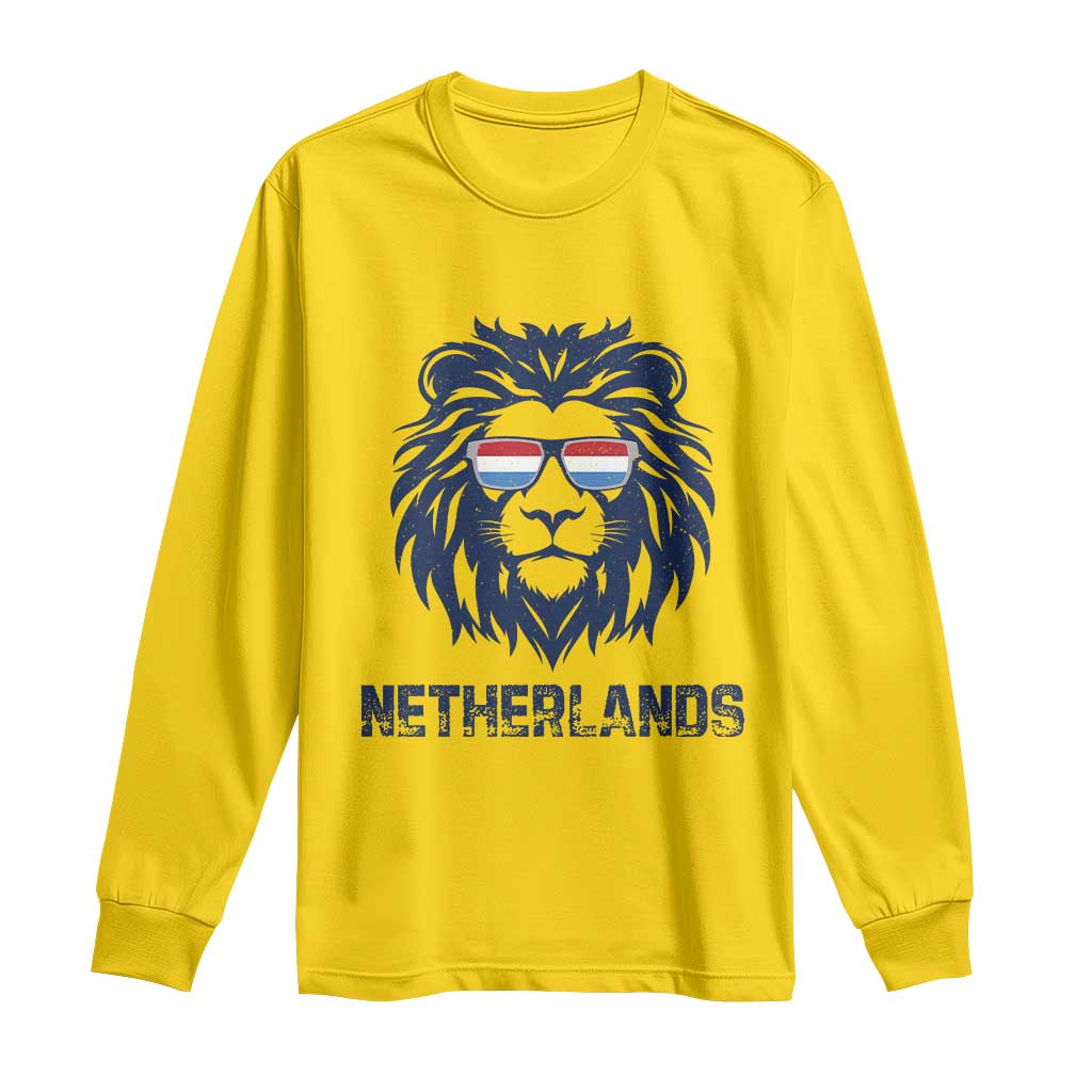 Cool Dutch Lion With Sunglasses Long Sleeve Shirt Netherlands Pride Gift TS12 Daisy Print Your Wear