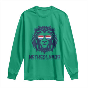 Cool Dutch Lion With Sunglasses Long Sleeve Shirt Netherlands Pride Gift TS12 Irish Green Print Your Wear