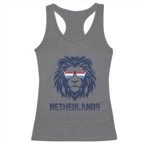Cool Dutch Lion With Sunglasses Racerback Tank Top Netherlands Pride Gift TS12 Charcoal Print Your Wear