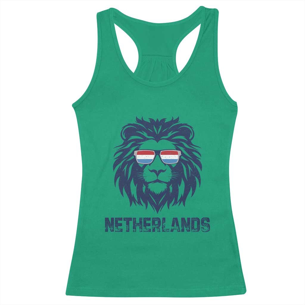 Cool Dutch Lion With Sunglasses Racerback Tank Top Netherlands Pride Gift TS12 Irish Green Print Your Wear