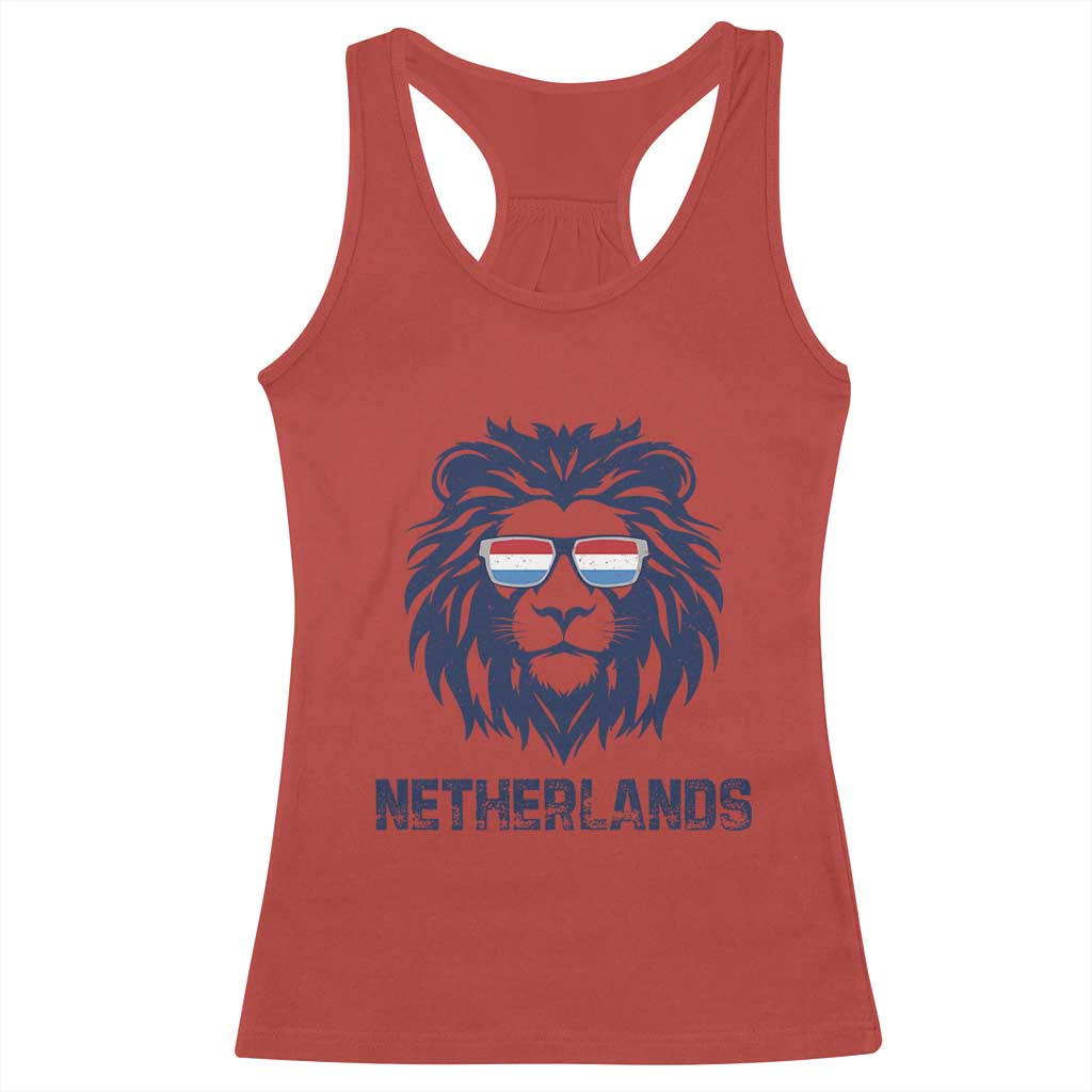 Cool Dutch Lion With Sunglasses Racerback Tank Top Netherlands Pride Gift TS12 Red Print Your Wear