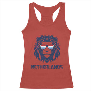 Cool Dutch Lion With Sunglasses Racerback Tank Top Netherlands Pride Gift TS12 Red Print Your Wear