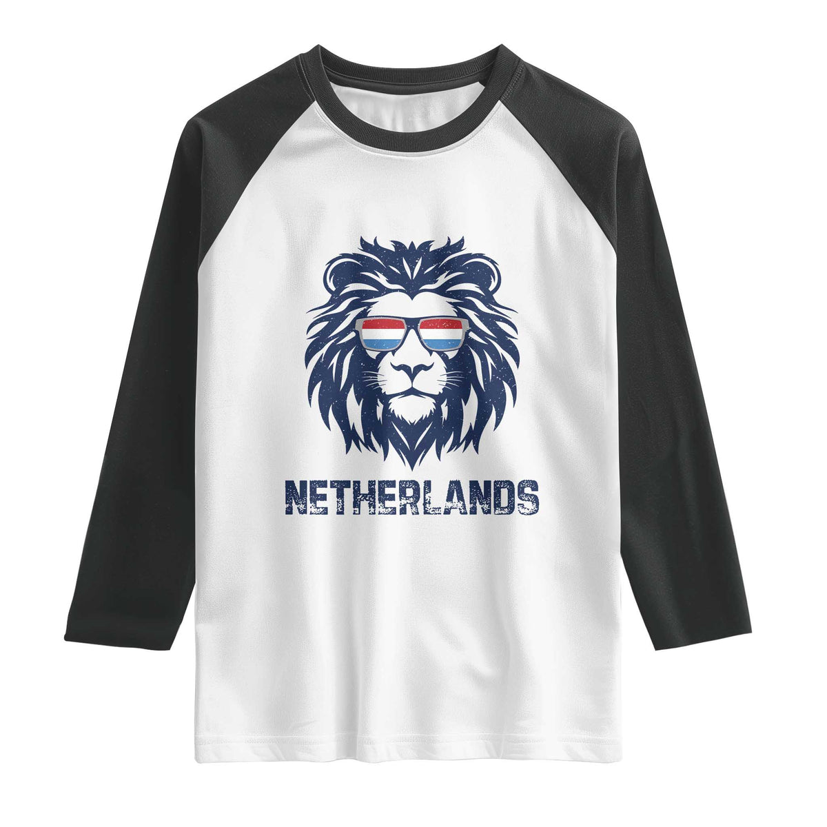 Cool Dutch Lion With Sunglasses Raglan Shirt Netherlands Pride Gift TS12 White Black Print Your Wear