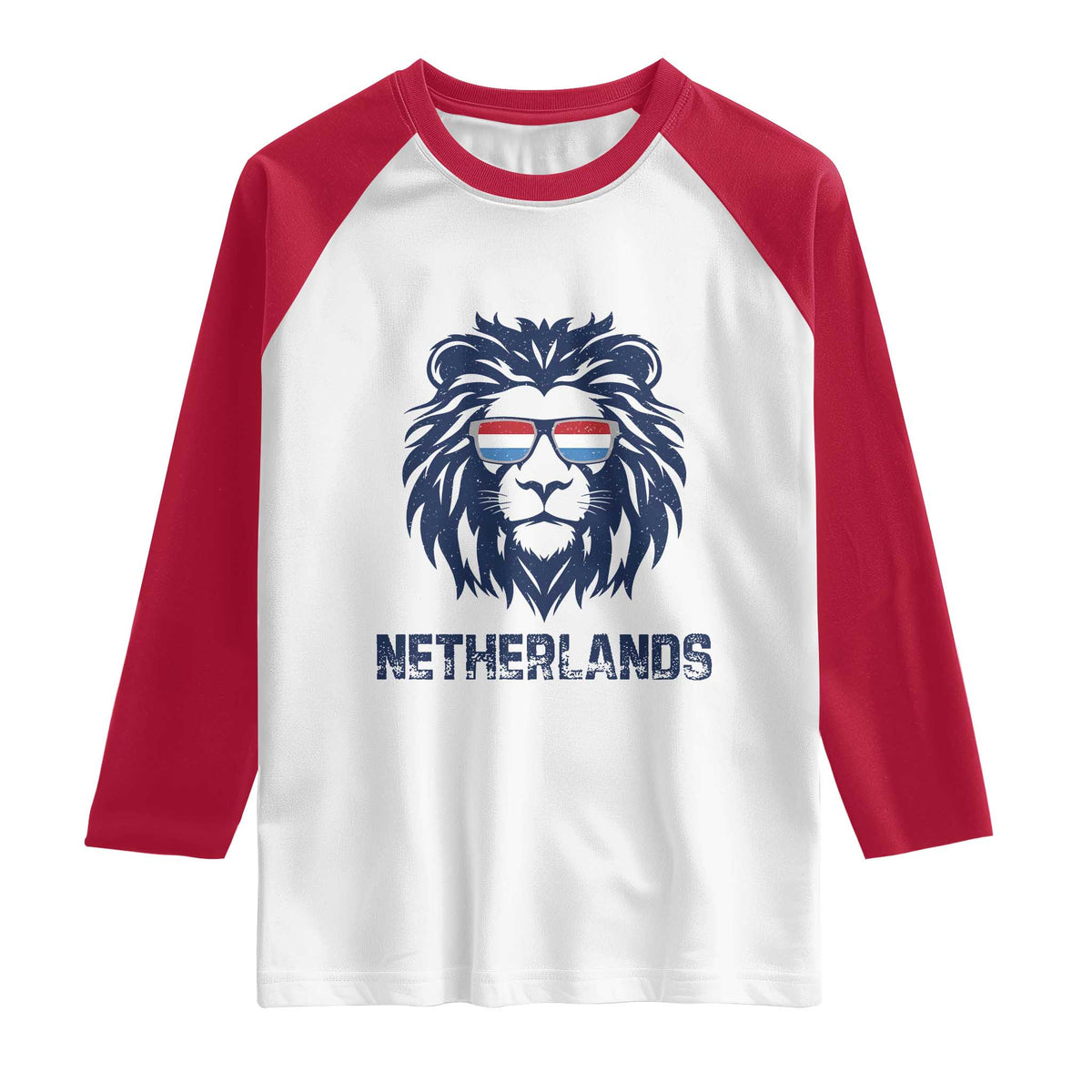 Cool Dutch Lion With Sunglasses Raglan Shirt Netherlands Pride Gift TS12 White Red Print Your Wear