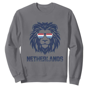 Cool Dutch Lion With Sunglasses Sweatshirt Netherlands Pride Gift TS12 Charcoal Print Your Wear
