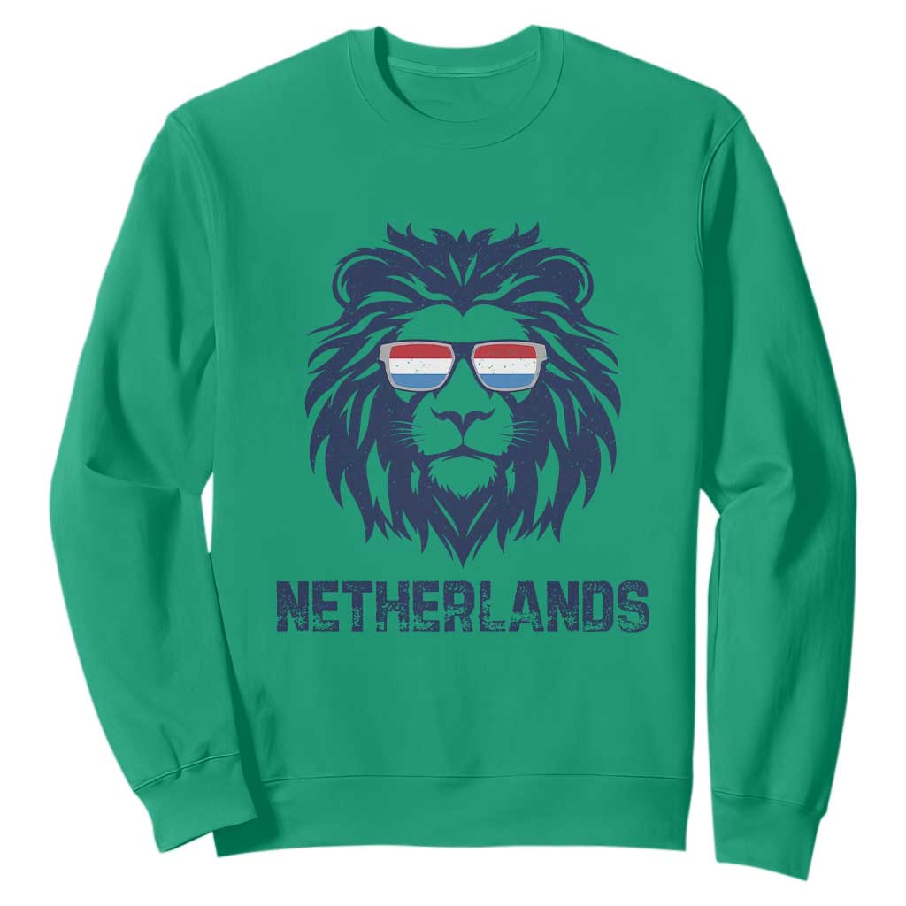 Cool Dutch Lion With Sunglasses Sweatshirt Netherlands Pride Gift TS12 Irish Green Print Your Wear