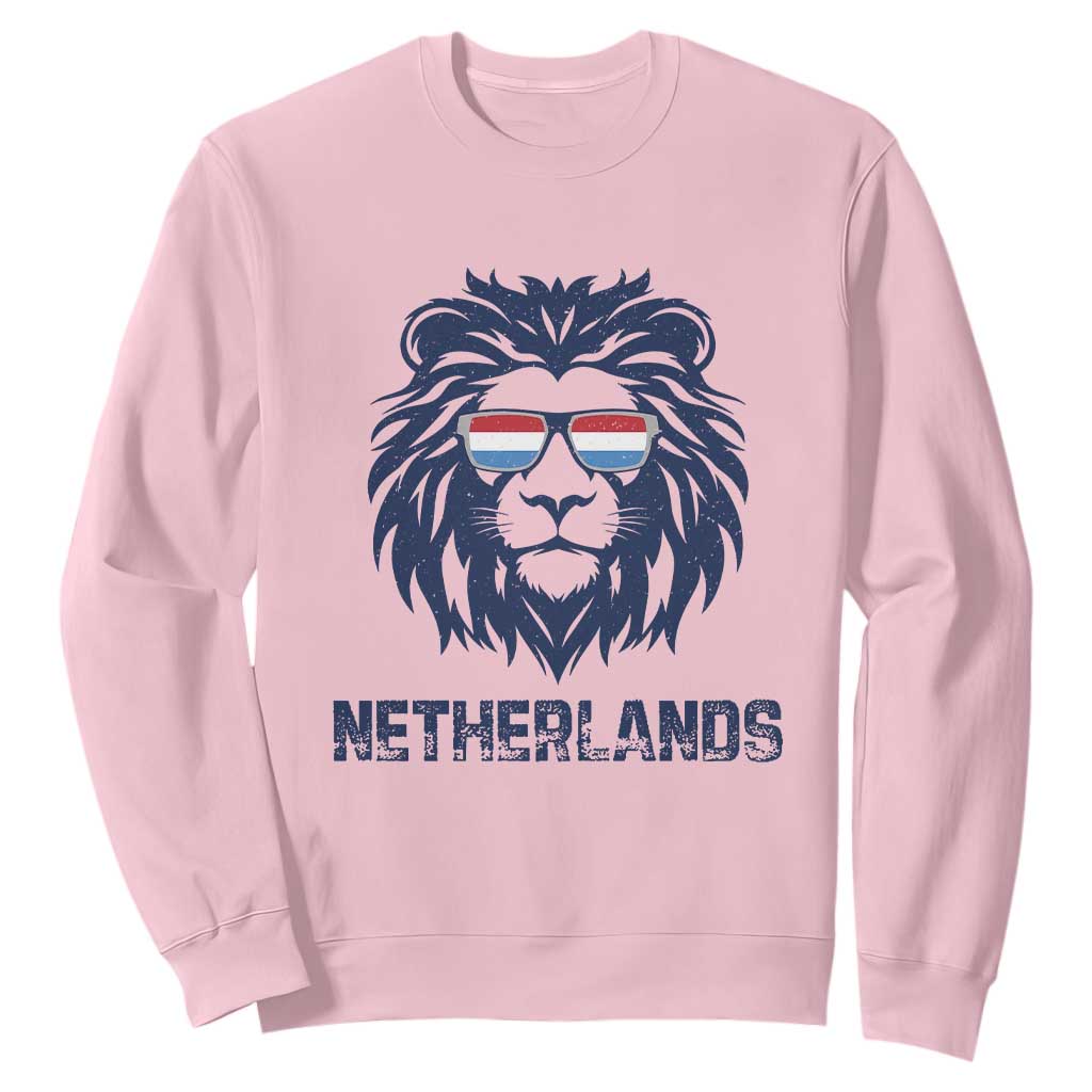 Cool Dutch Lion With Sunglasses Sweatshirt Netherlands Pride Gift TS12 Light Pink Print Your Wear